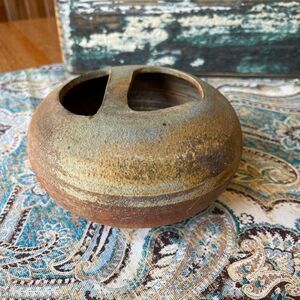 Pottery Vase Artist Signed Hand Thrown Studio Pottery Ikebana Style Vessel